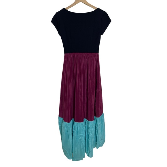 Anthropologie Maeve Color Block Silky Maxi Dress sz XS - Picture 5 of 14